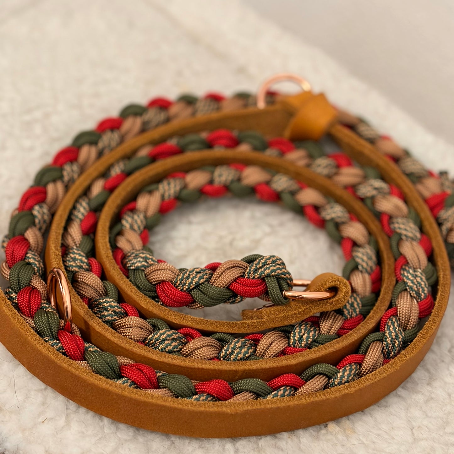 Paracord Hundeleine mit Fettleder Sofortkauf 2,40m