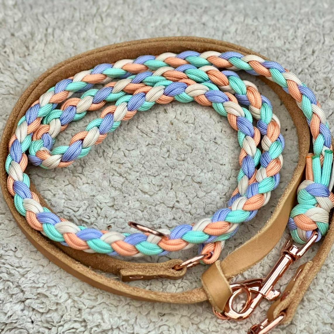 Paracordleine "Classic" mit Fettleder in der Farbkombi "Blossom Pastel"