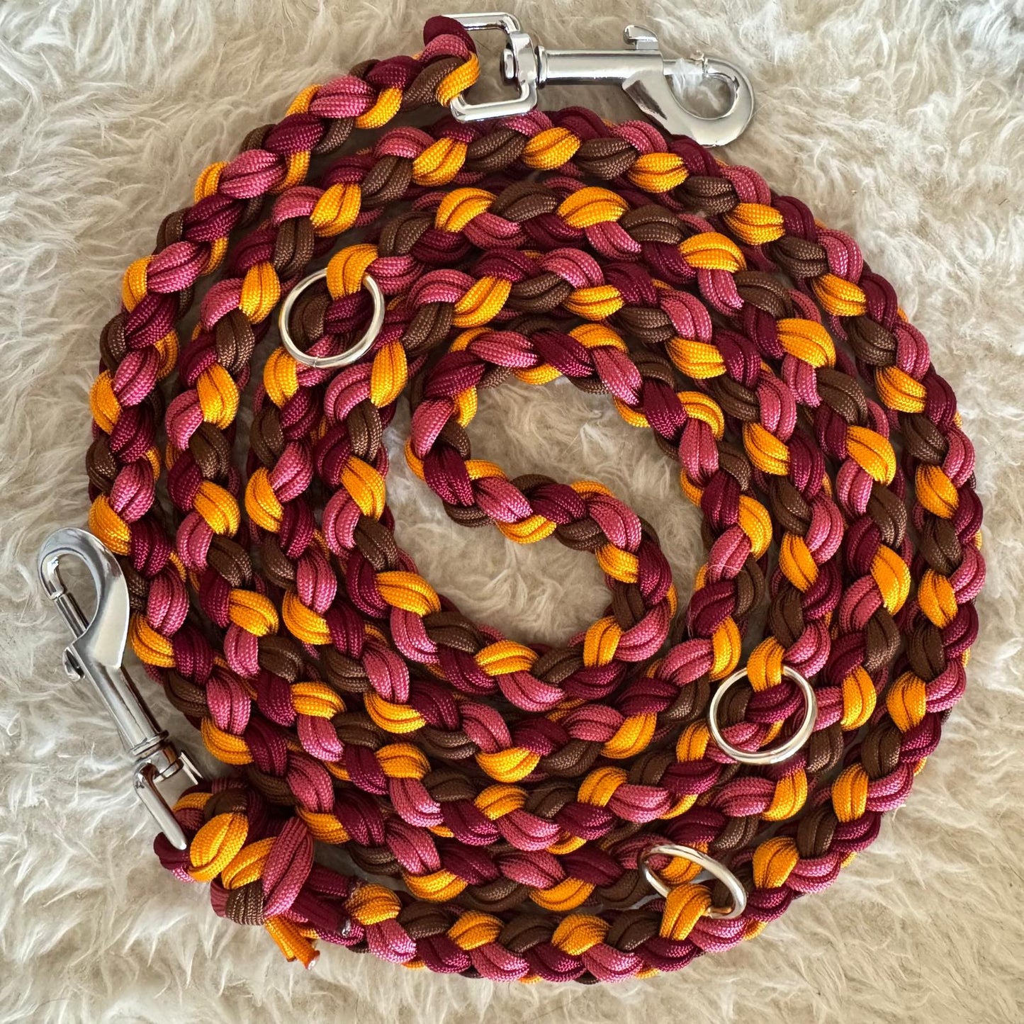Paracordleine "Classic" in der Farbkombi "Pumpkin & Plum"