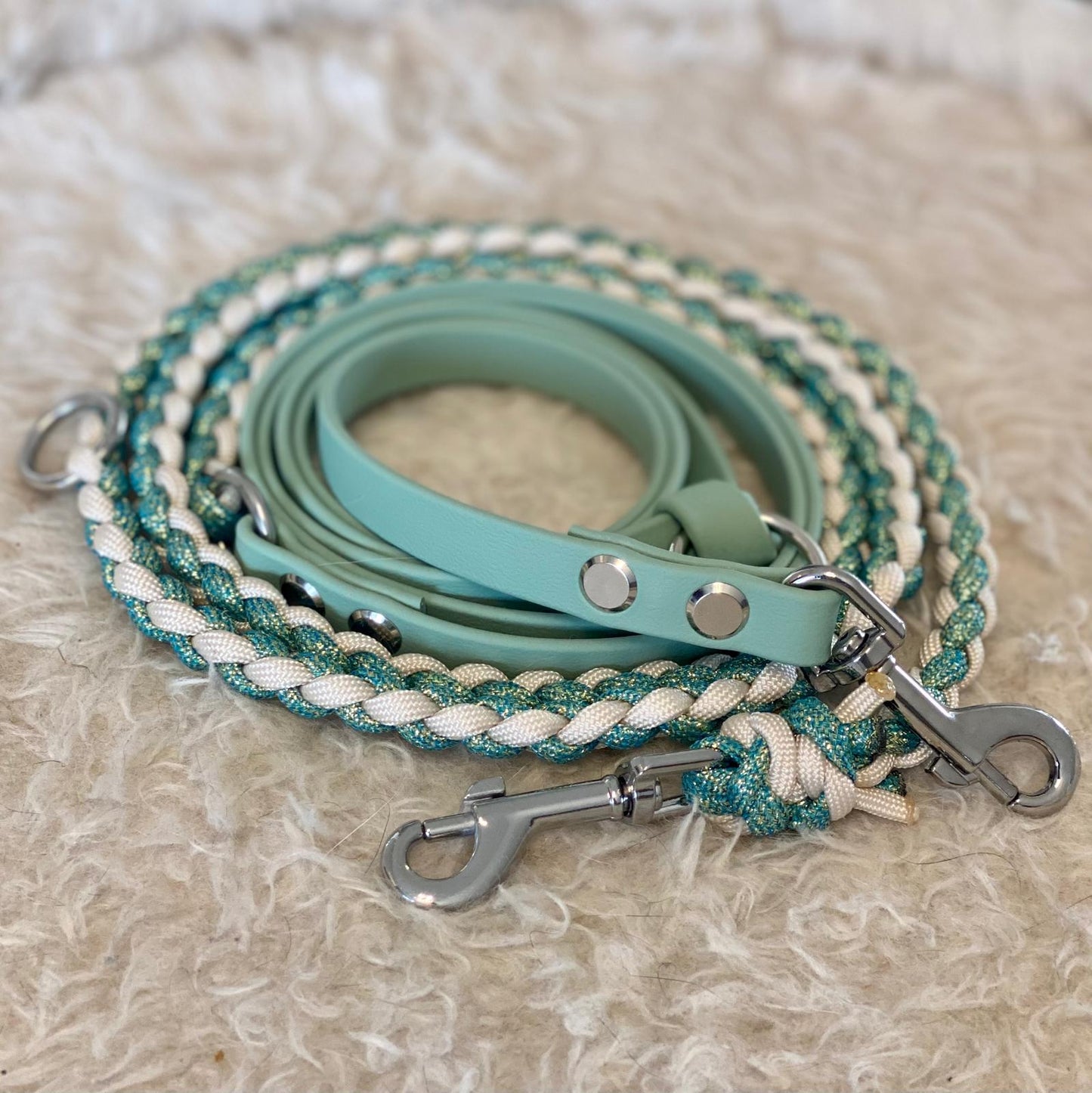Paracord Hundeleine Mini mit Biothane Sofortkauf 2,40m