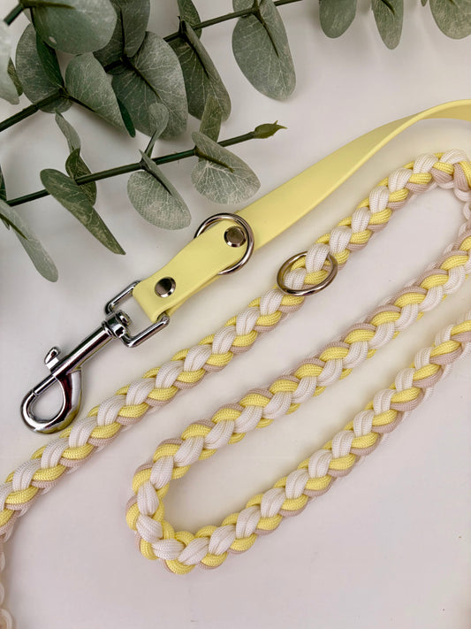 Paracordleine "Classic" mit Biothane in der Farbkombi "Butter Lemon"