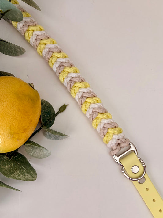 Paracord Halsband "Twist" in der Farbkombi "Butter Lemon"