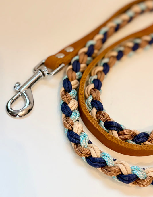 Paracordleine "Classic" mit Fettleder in der Farbkombi „Wild Indigo"