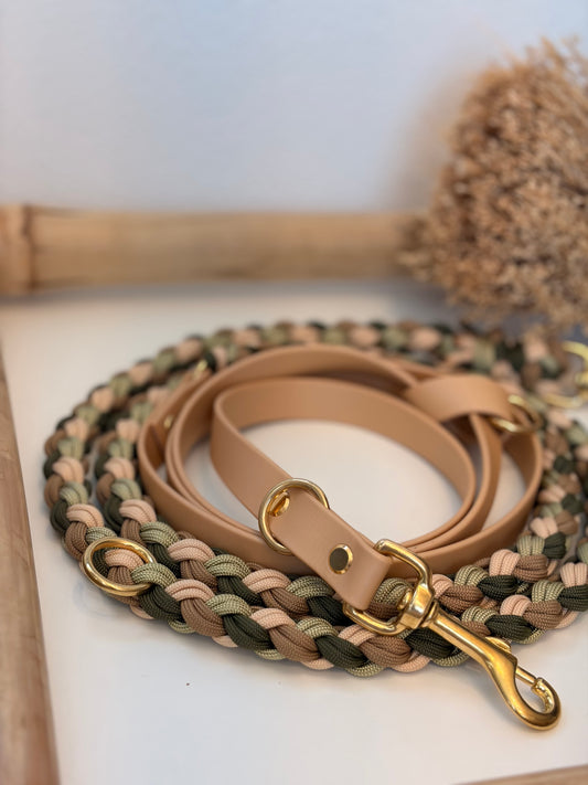 Paracordleine "Classic" mit Biothane in der Farbkombi "Sage Royal"