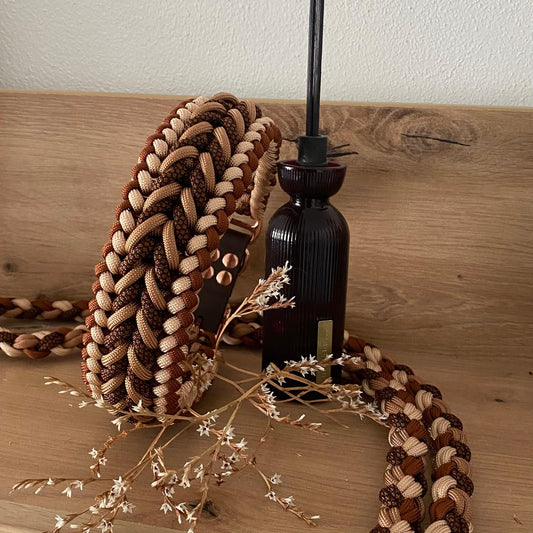 Paracord Halsband "Be Happy" in der Farbkombi "Warm Embrace"