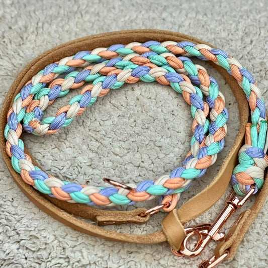 Paracordleine "Classic" mit Fettleder in der Farbkombi "Blossom Pastel"