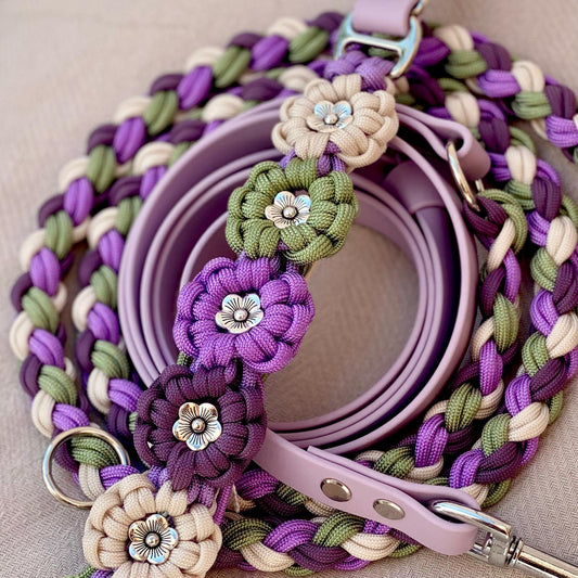 Paracord Halsband "Flora" in der Farbkombi "Violetta"