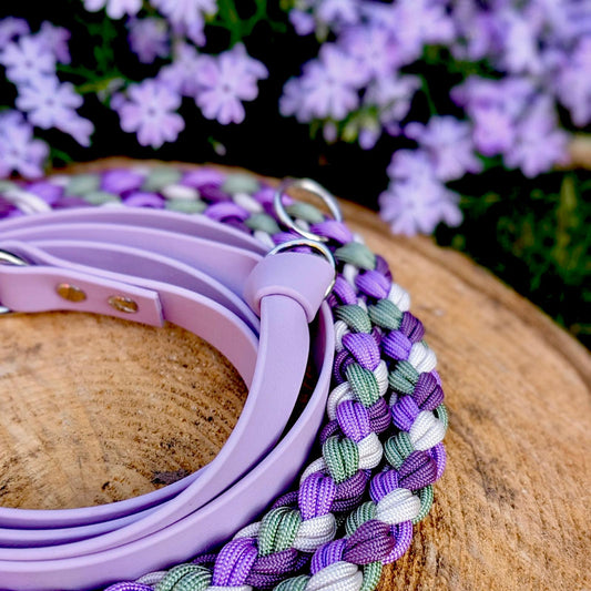 Paracordleine "Classic" mit Biothane in der Farbkombi "Violetta"