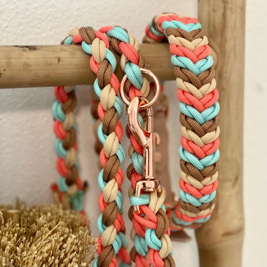 Paracord Halsband "Twist" in der Farbkombi "Terra & Tide"